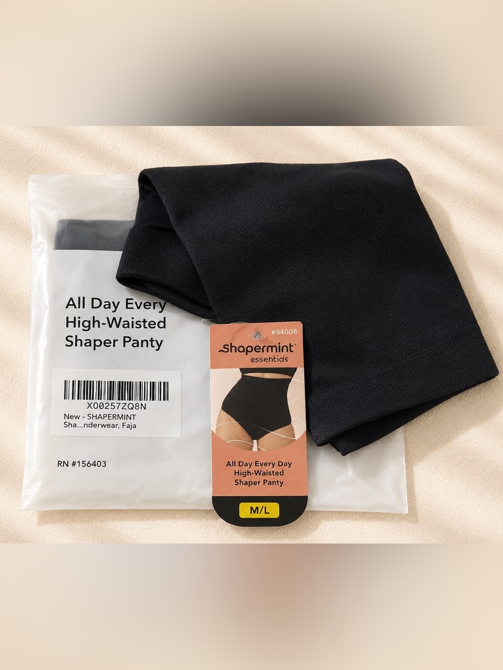Shapermint Essentials All Day Every Day High-Waisted Shaper Panty Black M/L NWT
